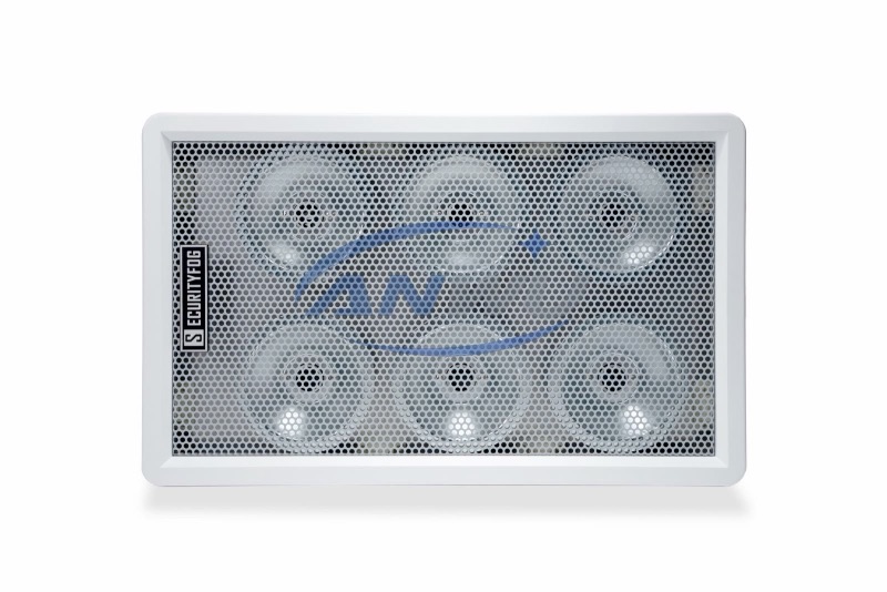 SF-6 fog machine six nozzle array behind perforated steel grille